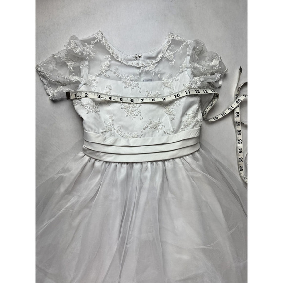 L'Etoile Designer Dress First Communion Flower Girls 8 Beaded Lace White Wedding - Picture 4 of 11